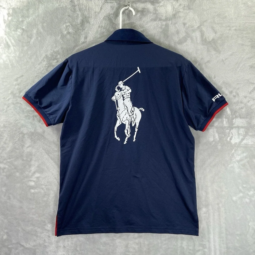 RLX Ralph Lauren Polo Shirt Mens Medium US Open 2015 Golf Performance Big Pony